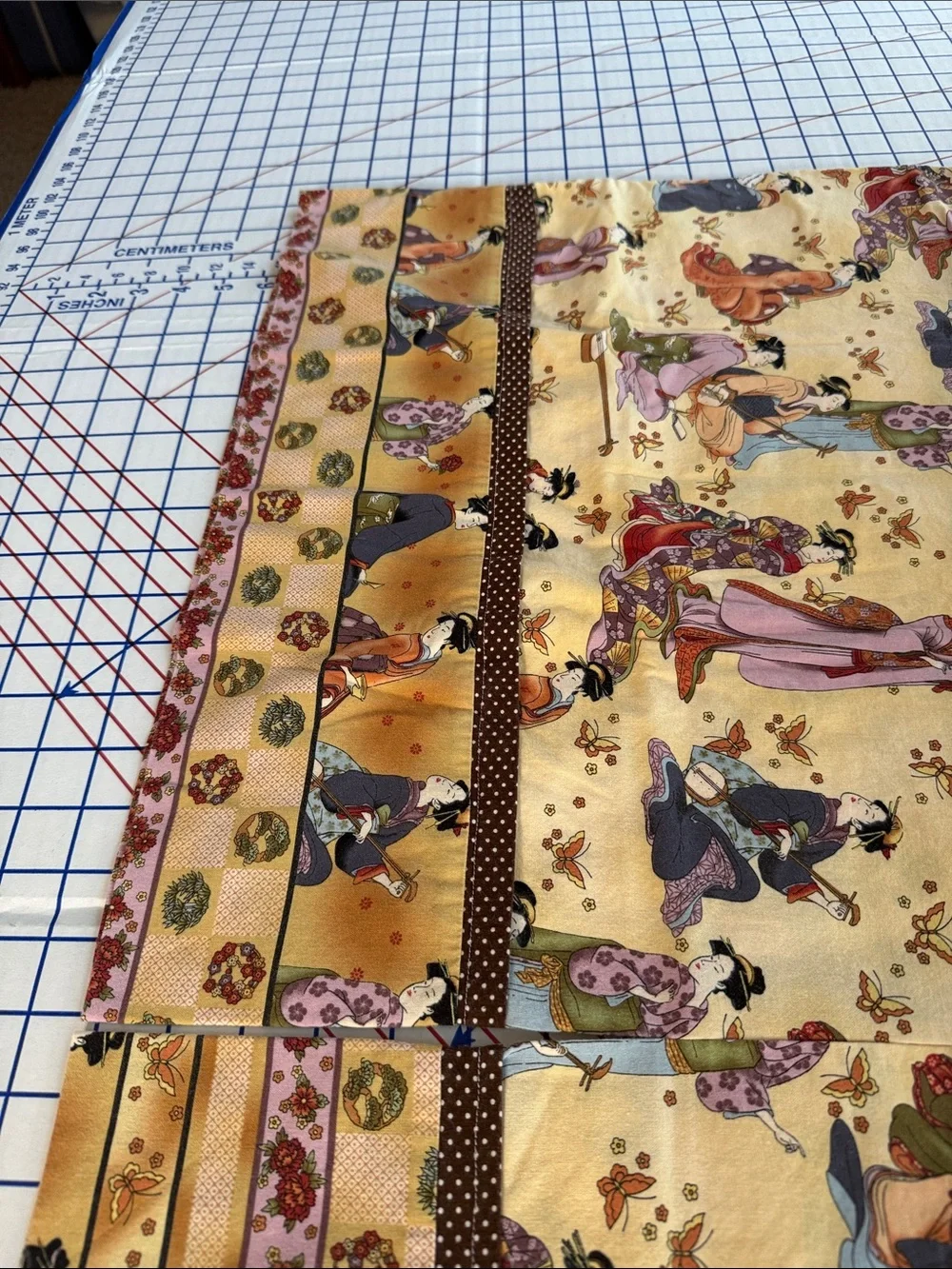 Vintage Asian Geisha Pillowcase Pair Japanese-Inspired Cotton Blend Standard